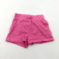 Pink Lightweight Cotton Jersey Shorts - Girls 2-3 Years