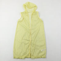 Princess Glittery Yellow Hooded Sheer Caridgan - Girls 7-8 Years