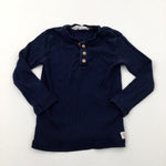 Navy Ribbed Long Sleeve Top - Boys 2-3 Years