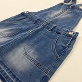Mid Blue Denim Dungaree Dress - Girls 7-8 Years