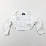 White Rouched Sleeve Bolero Cardigan - Girls 7-8 Years
