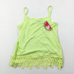 **NEW** Bright Yellow Lace Trim Vest Top - Girls 7-8 Years