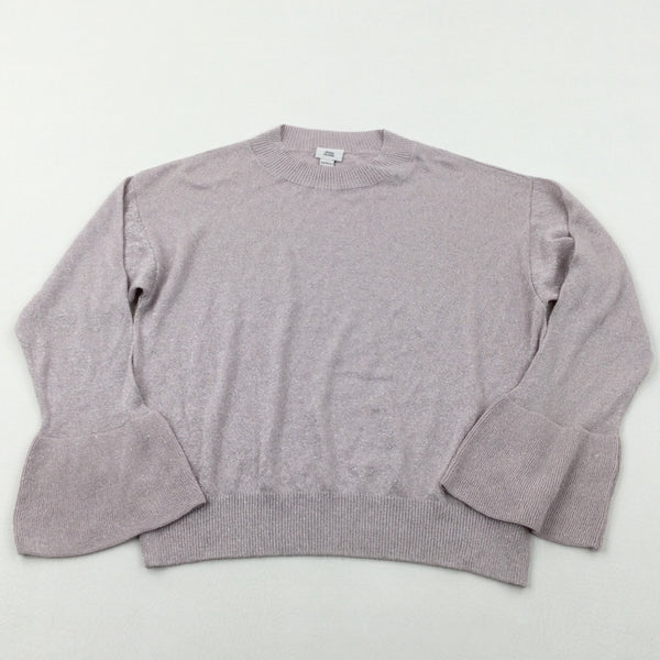 Sparkly Pale Pink Knitted Jumper - Girls 11-12 Years