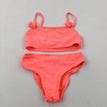 Hearts Neon Orange Bikini - Girls 3-4 Years