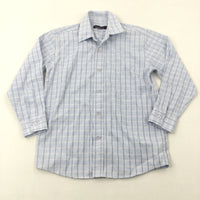 Blue Checked Smart Shirt - Boys 7-8 Years