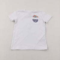 'Rainbows For Our Heroes' White T-Shirt - Boys 5-6 Years
