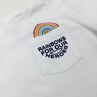 'Rainbows For Our Heroes' White T-Shirt - Boys 5-6 Years
