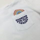 'Rainbows For Our Heroes' White T-Shirt - Boys 5-6 Years