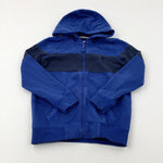 Blue & Charcoal Grey Zip Through Hoodie - Boys 9-10 Years