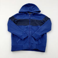 Blue & Charcoal Grey Zip Through Hoodie - Boys 9-10 Years