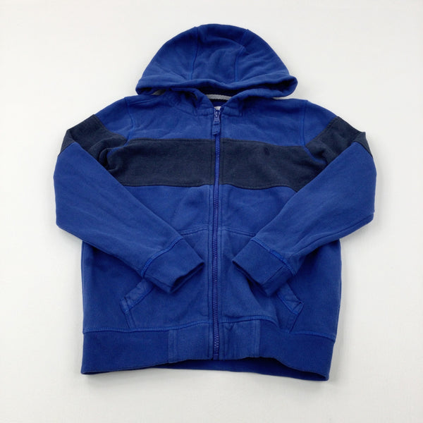 Blue & Charcoal Grey Zip Through Hoodie - Boys 9-10 Years
