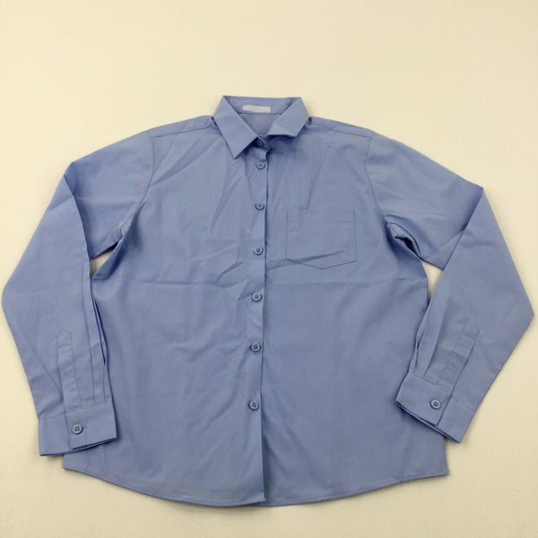Blue Long Sleeve School Shirt - Boys 12-13 Years
