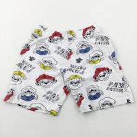 'Paw Patrol' Marshall, Rubble & Chase White Pyjama Shorts - Boys 3-4 Years