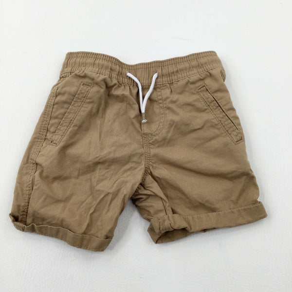 Light Tan Cotton Shorts - Boys 2-3 Years
