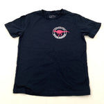 'Hugh-asaurus' Dinosaur Navy T-Shirt - Boys 7-8 Years