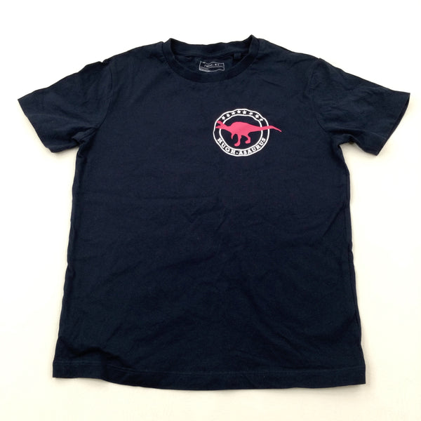 'Hugh-asaurus' Dinosaur Navy T-Shirt - Boys 7-8 Years