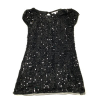 Black Sequinned Crochet Lined Party Dress - Girls 7-8 Years