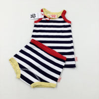 **NEW** Navy & White Striped Vest & Pants Set - Boys 2-3 Years