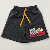 'Tom & Jerry' Charcoal Grey Lightweight Jersey Shorts - Boys 18-24 Months
