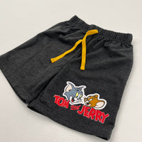 'Tom & Jerry' Charcoal Grey Lightweight Jersey Shorts - Boys 18-24 Months