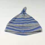 Tigger' Badge Grey & Blue Striped Knotted Jersey Hat - Boys 0-3m