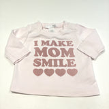 'I Make Mom Smile' Pink Long Sleeve Top - Girls Newborn