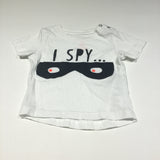 'I Spy' Superhero Mask White T-Shirt - Boys 3-6m