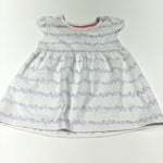 Blue Flowers White Jersey Dress - Girls 0-3m