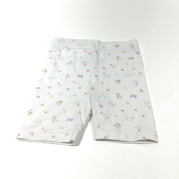 Sandcastles & Flip Flops White Jersey Shorts - Girls 9-12m