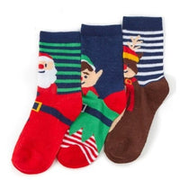 **NEW** 3 Pack Christmas Socks, Santa, Elf & Reindeer - Boys/Girls Shoe Size 12.5-3.5 (Child)