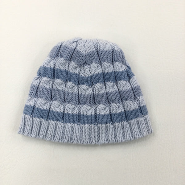 Blue Stripe Hat - Boys 3-9 Months