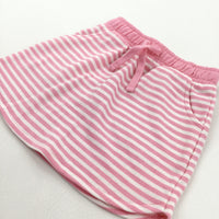 Pink & White Striped Jersey Skirt - Girls 2-3 Years