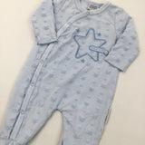 Stars Blue Babygrow - Boys 3-6 Months