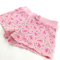 Watermelons Pink Lightweight Jersey Shorts - Girls 2-3 Years