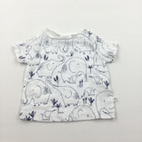 Elephants Blue & White T-Shirt - Boys Newborn