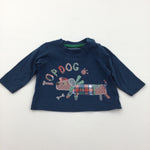 'Top Dog' Petrol Blue Long Sleeve Top - Boys Newborn