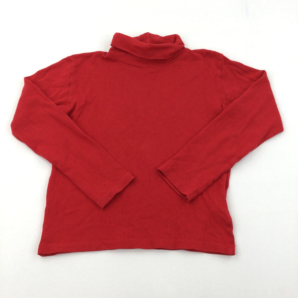 Roll Neck Red Long Sleeve Top - Girls 9-10 Years