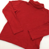 Roll Neck Red Long Sleeve Top - Girls 9-10 Years