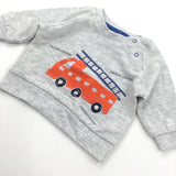 Fire Engine Grey Lightweight Sweatshirt - Boys Newborn