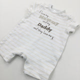 'I Love My Mummy & Daddy…' Beige & White Striped Jersey Romper - Boys/Girls Newborn