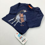 **NEW** 'Crazy Little Dino Dude'; Dinosaur Navy Long Sleeve Top - Boys 0-3 Months