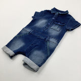 Denim Romper - Boys 0-3 Months