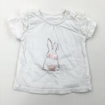 Bunny White T-Shirt - Girls 3-6 Months