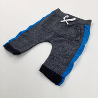 Grey & Blue Lightweight Joggers - Boys 0-3 Months