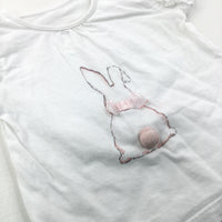 Bunny White T-Shirt - Girls 3-6 Months