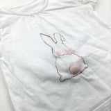 Bunny White T-Shirt - Girls 3-6 Months