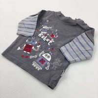 'Robot' Grey Long Sleeve Top - Boys 0-3 Months