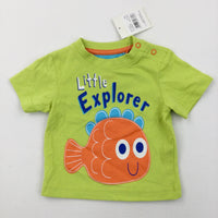 **NEW** 'Little Explorer' Fish Green T-Shirt - Boys 0-3 Months