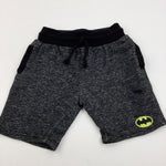 'Batman' Black & Grey Thick Jersey Shorts - Boys 4-5 Years