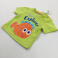 **NEW** 'Little Explorer' Fish Green T-Shirt - Boys 0-3 Months